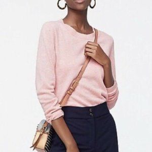 NWOT J Crew Long-Sleeve Cashmere Light Pink Sweater M
